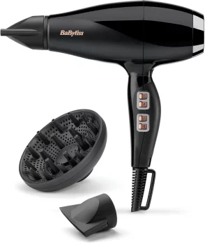 Фен Babyliss Air Power Pro, 2300Вт, 3 режими, дифузор, іоніз-я, хол. обдув, кераміка, чорно-рожевий