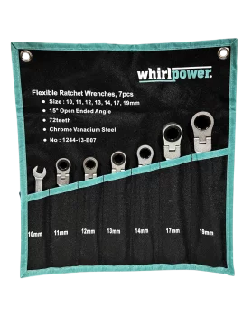 Набір ключів трещіточних 10-19мм 7од. з карданом чохол