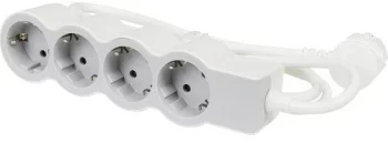Подовжувач Legrand стандарт, 4хSchuko, 16А, 3м, білий/сірий