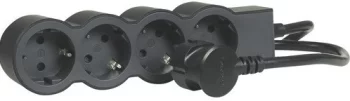 Подовжувач Legrand стандарт, 4хSchuko, 16А, 3м, чорний