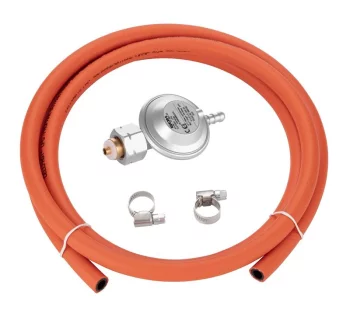 Комплект GOK підключення газового балону з вентилем Shell та KLF (редуктор 1шт, шланг 2м, хомут 2шт)