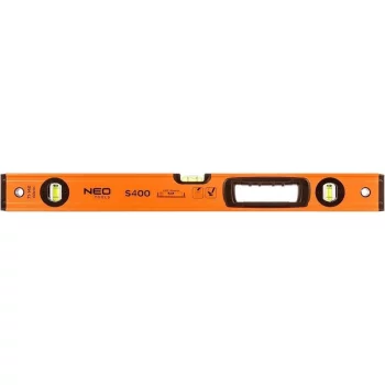 Рівень Neo Tools S 400 алюмінієвий, 60см, 3 капсули, 1 отвір для рук