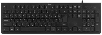 Клавіатура мембранна Hama KC-200, 105key, USB-A, EN/UKR/RU, чорний