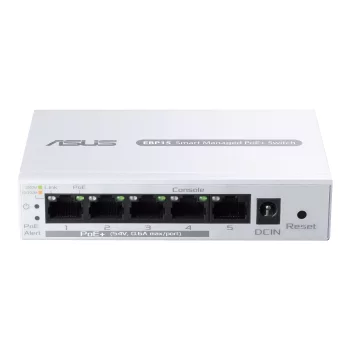 Комутатор ASUS ExpertWiFi EBP15 5xGE (4xPoE), 60Вт, Керований L2+