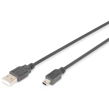 Кабель DIGITUS USB 2.0 (AM/mini B 5pin) 1.0м, чорний