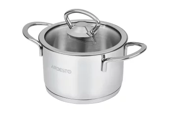 Каструля зі скляною кришкою Ardesto Luna,0.9л, нержавіюча сталь