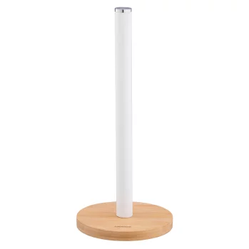 Тримач для паперових рушників Ardesto Midori 15х34см, метал, бамбук, білий