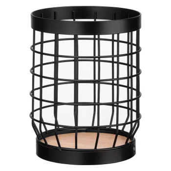 Підставка для столових приборів Ardesto Midori 12х12х15.5см, метал, дерево, чорний