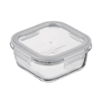 Контейнер для зберігання харчових продуктів Ardesto Gemini 0.5л, боросилікатне скло, пластик, квадратний, прозорий