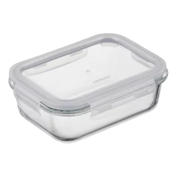 Контейнер для зберігання харчових продуктів Ardesto Gemini 0.66л, боросилікатне скло, пластик, прямокутний, прозорий