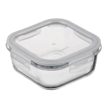 Контейнер для зберігання харчових продуктів Ardesto Gemini 0.8л, боросилікатне скло, пластик, квадратний, прозорий