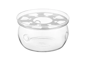 Підставка для заварника зі свічкою Ardesto 12.5х6.4см, боросилікатне скло, прозорий