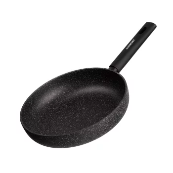 Сковорода глибока з кришкою Ardesto Black Mars Alcor, 24см, алюміній, чорний