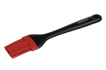 Пензлик Ardesto Golden Brown, 25см, силікон, пластик, чорно-червоний