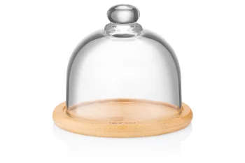 Блюдо з кришкою Ardesto, 12см, бамбук, скло, прозорий