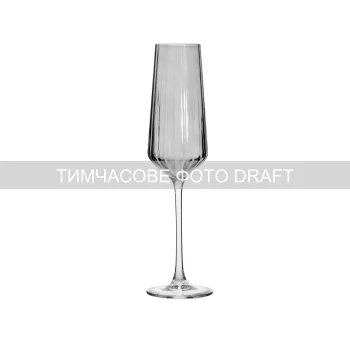 Набір келихів для шампанського Ardesto Black Mars Alcor 270мл, 2шт, скло, сірий