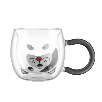 Набір чашок з подвійними стінками Ardesto Animals 280мл, 2шт, боросилікатне скло, прозорий