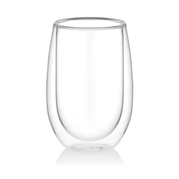 Набір чашок з подвійними стінками Ardesto, 350мл, 2шт, боросилікатне скло, прозорий