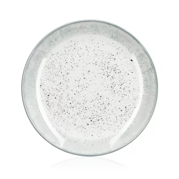 Тарілка десертна Ardesto Siena, 19см, порцеляна, біло-сірий
