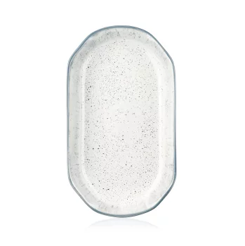 Блюдо Ardesto Siena, 32х18см, овальна, порцеляна, біло-сірий