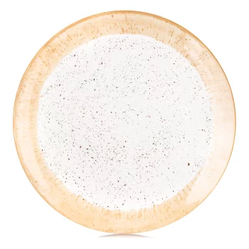 Тарілка обідня Ardesto Siena, 27см, порцеляна, біло-жовтий