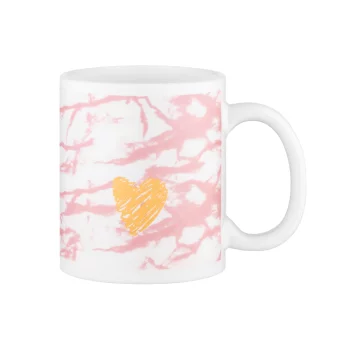 Чашка Ardesto Hello, 330мл, кераміка, біло-рожевий