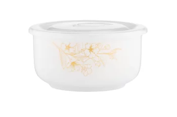Салатник з кришкою Ardesto Sunny day, 12см, порцеляна, білий