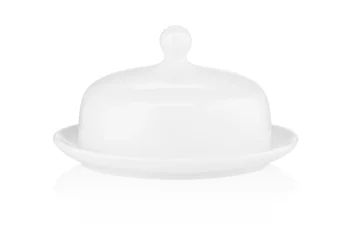 Маслянка Ardesto Imola, 15х9см, порцеляна, білий