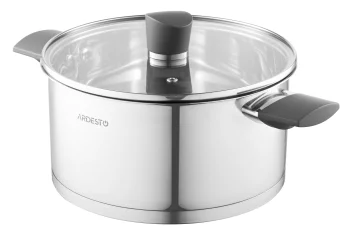 Каструля зі скляною кришкою Ardesto Gemini Trento, 3.9л, нержавіюча сталь, бакеліт