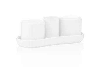 Набір для солі та перцю Ardesto, 4 предмети, порцеляна, білий