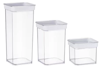 Набір контейнерів для зберігання продуктів Ardesto Fresh, 3шт, пластик, білий