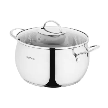 Каструля зі скляною кришкою Ardesto Gemini Liguria, 6.4л, нержавіюча сталь