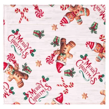 Ранер Ardesto Christmas Gingerbread 33х137см, 100% поліестер, червоний