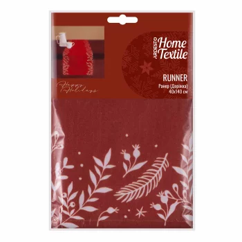 Ранер Ardesto Christmas Happy Holidays, 40х140см, 90% поліестер, 10% бавовна, червоний