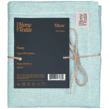 Ранер Ardesto Oliver, 40х140см, 100% бавовна, бірюза