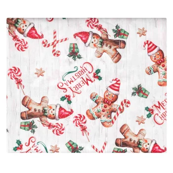 Скатертина Ardesto Christmas Gingerbread 120х140см, 100% поліестер, червоний
