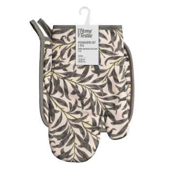 Набір прихваток для кухні Ardesto Leaves 17х28см, 20х20см, 90% поліестер, 10% бавовна