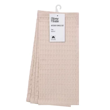 Набір рушників для кухні Ardesto Pique 30x30см, 4шт, 100% бавовна, молочний