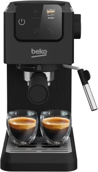 Кавоварка Beko ріжкова 1.1л, мелена, ручний капучинатор, підігрів чашок, авторецептів - 2, дисплей, чорний