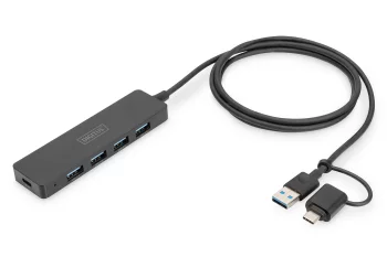 Хаб DIGITUS USB-A/C > 4хUSB-А, 1,2 м, активний (опція)