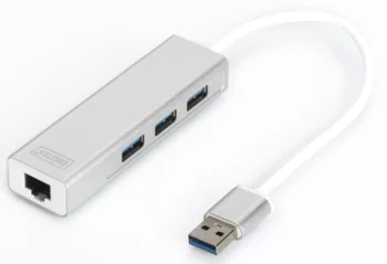 Хаб DIGITUS USB-A > 3xUSB-A/RJ45
