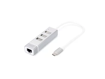 Хаб DIGITUS USB-C > 3xUSB-A/RJ45