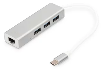 Концентратор DIGITUS USB-C - USB 3.0 3 Port Hub + Gigabit Ethernet