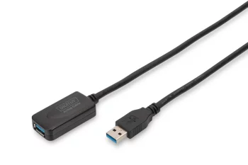 Подовжувач DIGITUS USB 3.0 Active Cable, A/M-A/F, 5м, чорний