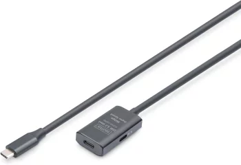 Подовжувач DIGITUS USB 3.2 Gen1 Active Cable 5G, C/M-C/F, 10м, чорний