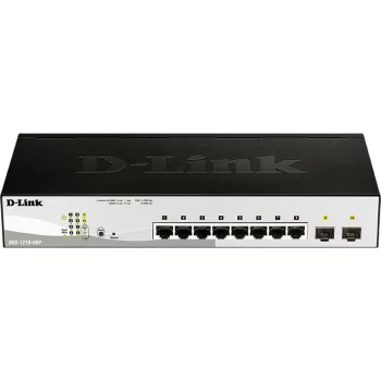 Комутатор D-Link DGS-1210-08P 8x1GE PoE, 2xSFP