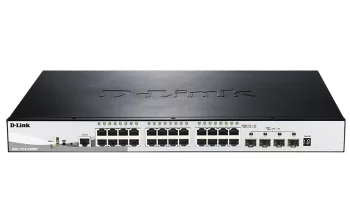Комутатор D-Link DGS-1510-28XMP 24xGE PoE, 4xSFP+, SmartPro