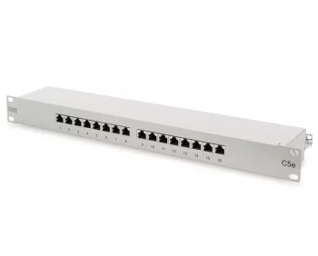 Патч-панель DIGITUS САТ 5e STP, 19", 1U, 16 портів, зібрана