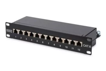 Патч-панель DIGITUS CAT 6 STP, 10", 1U, 12 портів, зібрана