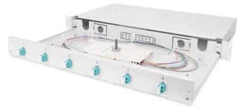Оптична панель DIGITUS 19' 1U, 6xLC duplex, incl, Splice Cass, OM3 Color Pigtails, Adapter
